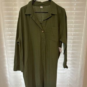 Green Linen Tunic NWT